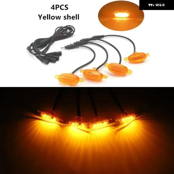 4X LED DRL 車フロント グリル ライト 汎用 デイタイム ランニングライト ピックアップ ...