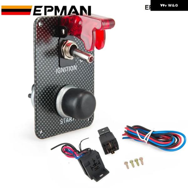 パフォーマンススターター プッシュ ボタン レッドセーフティカバー パネル スイッチキット レーシン...