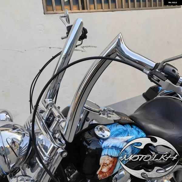 並行輸入品 バイク 12インチ 14インチ 16インチ バー ハンドルバー 2インチ ハーレー ソフ...