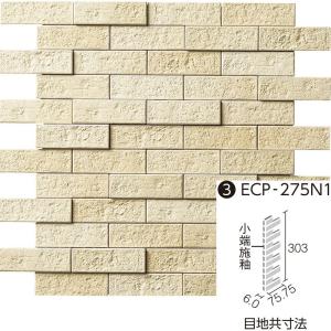 LIXIL(INAX) エコカラットプラス ランド〈土もの調〉 25×75角片面小端施釉(短辺)ネット張り ECP-275N1/PLD2[シート]｜home-design