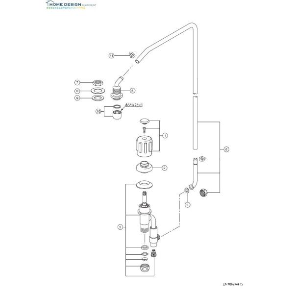 LIXIL INAX AWL-76AN系用ハンドル式水栓部(寒冷地用) LF-76N