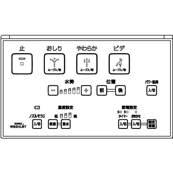TCM1457-5　　TOTO　　ウォシュレットリモコン　流すボタンなし[15ウォシュレットS1]T...