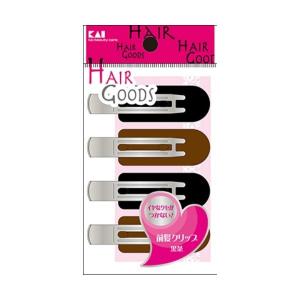 【あわせ買い1999円以上で送料お得】貝印 HAIR GOODS(ヘアグッズ) 癖がつかない前髪クリップ 黒茶 4個｜home-life