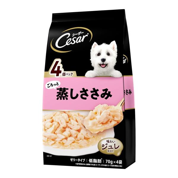 【あわせ買い1999円以上で送料お得】マースジャパン シーザー ごろっと蒸しささみ 70g×4袋