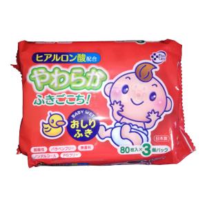 (あわせ買い1999円以上で送料お得)ティー・エイチ・ティー 赤ちゃんのおしりふき やわらか 80枚×3個パック