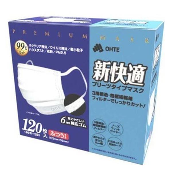 【あわせ買い1999円以上で送料お得】三国堂 新快適マスク プリーツタイプ 120枚 ふつうサイズ