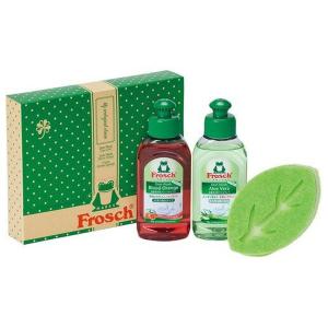 (あわせ買い1999円以上で送料お得)旭化成 フロッシュ frosch 食器用洗剤 ミニサイズ 100mL×2本 リーフスポンジギフトセット
