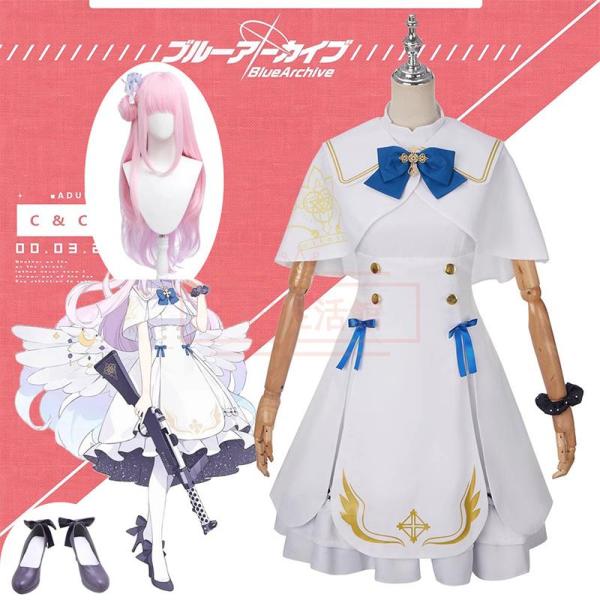 ブルーアーカイブ-Blue Archive- 風 聖園 ミカ コスプレ衣装 ウィッグ 靴 コスチュー...