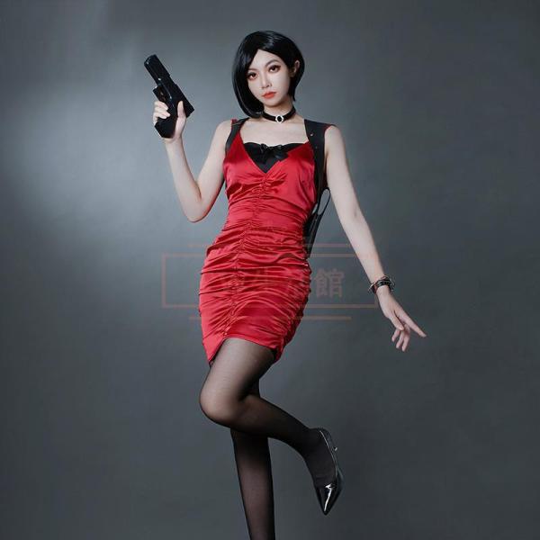 バイオハザード RE:4 Ada Wong エイダ ウォン タイトスカート コスプレ衣装 ウィッグ ...