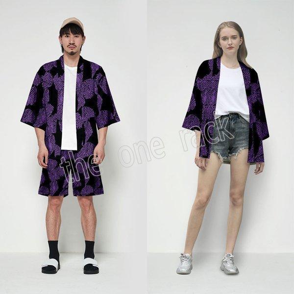 コスプレ衣装 鬼滅の刃 黒死牟 子供用 大人用 上着 羽織 着物 和服男女兼用コート春夏 仮装