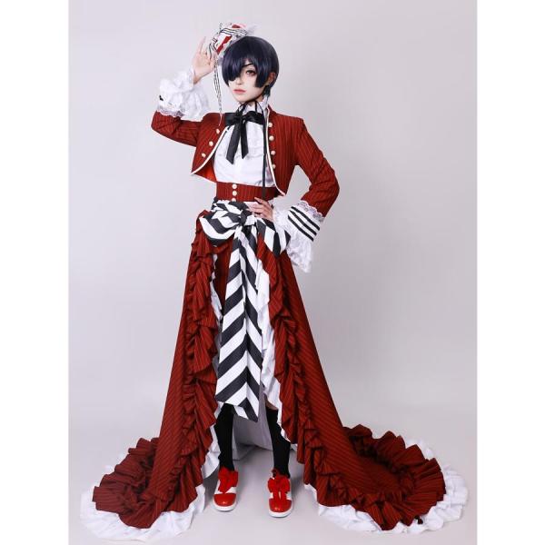 黒執事風 シエル コスプレ衣装 ウィッグ 靴 コスチューム cosplay イベント 演出服 アニメ...