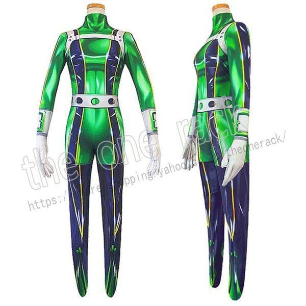 僕のヒーローアカデミア 蛙吹梅雨 コスプレ衣装 レオタード 変装 仮装 コスチューム イベント アニ...