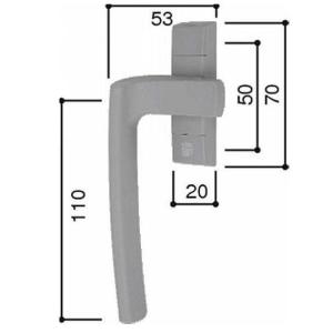 送料込み YKK カムラッチハンドル（外観右吊元用） HH2K33876 部品カラー名 : A3：カームグレイ｜homematerial