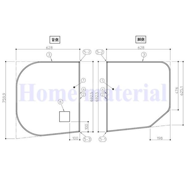 お風呂のふた TOTO 風呂ふた 2枚割りフタ HD130 ラウンドラクかる2枚 AFKKS8004...