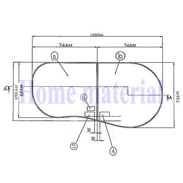 お風呂のふた トクラス (旧ヤマハ） エルゴ バスタブ 断熱合せフタ 2分割合わせ 風呂フタ ビュー...