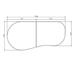 TOCLAS お風呂のふた TOCLAS トクラス  (旧ヤマハ） 断熱合わせフタ 2分割合わせ風呂ふた GFFDADW1XA 1488(長さ)×736(幅)｜homematerial