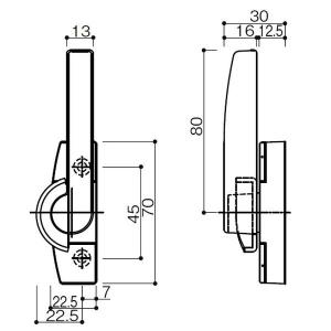 送料無料 YKK ビル・マンション用サッシ 引き違い窓 クレセント（ロック無）右勝手カバー有ピッチ４５ HH3K10046｜homematerial