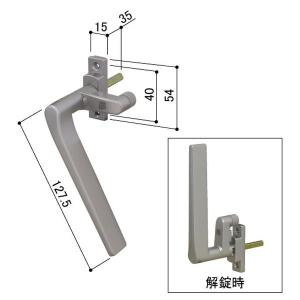 送料込み YKK 防音サッシCHC グレモンハンドル（召合せ）グレモンハンドル外召合せ框用（取付ねじ付） HH4K10429 カラー ＤＧ：ダークグレイのみ｜homematerial