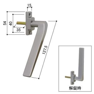 送料込み YKK 防音サッシCHC グレモンハンドル（戸先） グレモンハンドル外戸先框用（取付ねじ付）HH4K10431｜homematerial