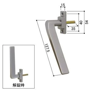 送料込み YKK 防音サッシCHC グレモンハンドル（召合せ）グレモンハンドル（取付ねじ付） 4枚建用 HH4K10432｜homematerial