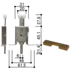 送料込み YKK 雨戸 雨戸錠（下部錠・アダプターセット）YSHHW-HHJ-0908｜homematerial
