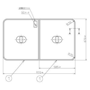 TOTO 送料無料 お風呂のふた 風呂ふた 軽量軽量把手付き組み合わせ式