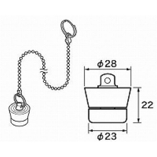 送料込み パナソニック バスルーム部品 浴槽ゴム栓 ゴム栓 Φ28×Φ23 高さ22(おもり付) チ...