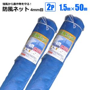 SHINSEI 防風ネット 4mm目 2m×30m 2本 ブルー 農業資材 園芸 家庭