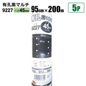 国産 有孔黒マルチ9235 5本セット 穴径 60mm 0.02mm 幅95cm×長さ