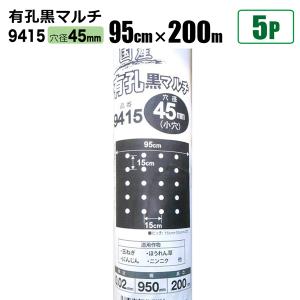 国産 有孔黒マルチ9235 5本セット 穴径 60mm 0.02mm 幅95cm×長さ