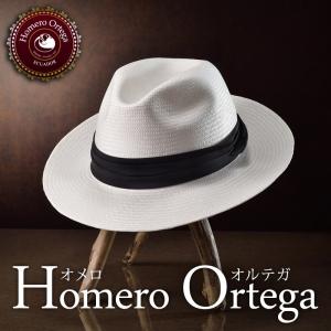 パナマハット ストローハット 中折れ帽 白 メンズハット 紳士帽 HomeroOrtega クエンカ ギフト プレゼント