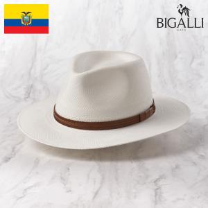 BIGALLI メンズ 父の日 パナマハット パナマ帽 中折れハット 春 夏 紳士帽 Vancouver TE（バンクーバー）ホワイト｜