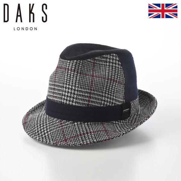DAKS 中折れハット 帽子 ソフトハット メンズ レディース Manish Tweed Check...
