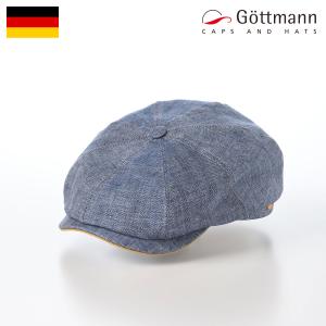 P2倍 Gottmann 帽子 キャスケット帽 メンズ レディース キャップ CAP 春 夏 大きいサイズ UV対策 Kingston Linen（キングストン リネン） G2333535 ブルー｜homeroortega