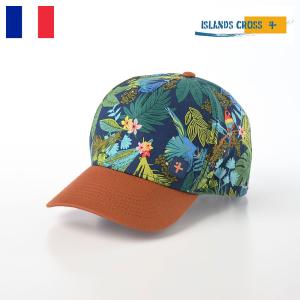 P2倍 ISLANDS CROSS 帽子 キャップ CAP メンズ レディース 大きいサイズ 春 夏 ボタニカル柄 リゾート Monire Cap（モニレ キャップ）ネイビー｜homeroortega