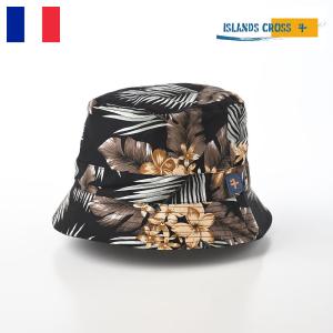 ISLANDS CROSS バケットハット 帽子 父の日 メンズ レディース 大きいサイズ 春 夏 おしゃれ 花柄 Moni Bucket Hat（モニ バケットハット）ブラック｜homeroortega