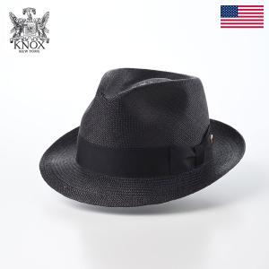 KNOX パナマ帽 メンズ レディース 春 夏 帽子 父の日 大きいサイズ シンプル カジュアル フォーマル トリルビー Panama Hat（パナマハット） KMC ブラック｜homeroortega