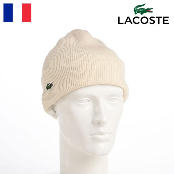 LACOSTE ニット帽 メンズ レディース 父の日 ワッチキャップ 春夏秋冬 フリーサイズ シンプ...