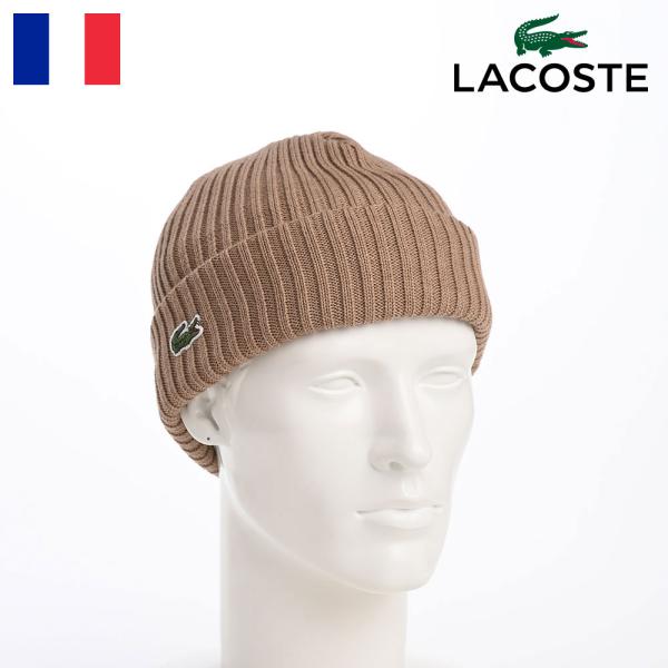 LACOSTE ニット帽 秋冬 メンズ レディース 父の日 ONE POINT WOOL KNIT ...