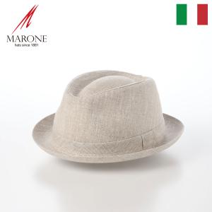 MARONE 中折れハット つば短め 帽子 メンズ レディース 春夏 おしゃれ シンプル Trilby Linen（トリルビー リネン）MT 305 ナチュラル｜homeroortega