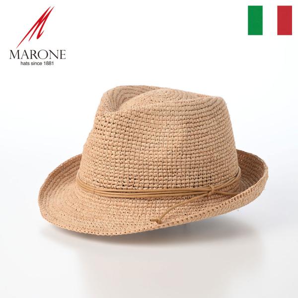 MARONE ラフィアハット 中折れハット 帽子 メンズ 春 夏 おしゃれ ブランド Raffia ...