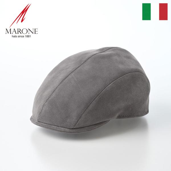 MARONE レザーハンチング帽 本革 帽子 父の日 メンズ 秋 冬 Four Panel Berr...