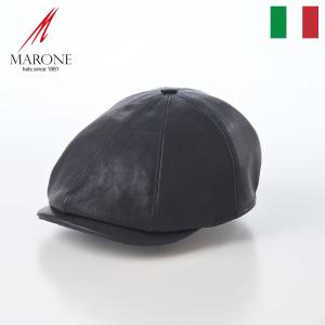 MARONE（マローネ） レザーキャスケット 本革 帽子 メンズ 秋 冬