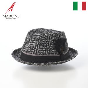 MARONE（マローネ） レザーハンチング帽 本革 帽子 メンズ 秋 冬 Lamb