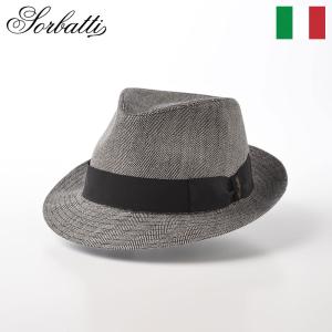 Sorbatti 帽子 ソフトハット 中折れハット メンズ 大きいサイズ 春夏秋冬 通年 Linen Hat TearDrop(リネンハット ティアドロップ) S1902 ブラック｜homeroortega