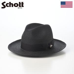 Schott ハット 帽子 メンズ レディース 春夏 SC162 ブラック ラフィア UV 紫外線対策 旅行 ブレード ブレードハット ワンスター ラフィアブレード ギフト 爆買