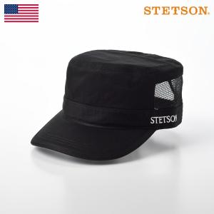 STETSON ワークキャップ メッシュキャップ メンズ CAP 帽子 父の日 春 夏 サイズ調整機能 COTTON WORK CAP（コットンワークキャップ）SE593 ブラック