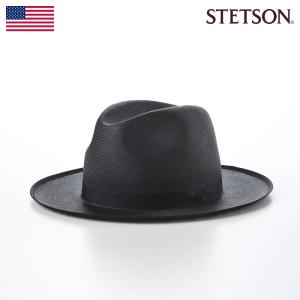 STETSON 帽子 父の日 中折れハット ストローハット メンズ 春 夏 麦わら帽 大きいサイズ ステットソン BUNTAL HAT（ブンタール ハット） SE769 ブラック｜homeroortega
