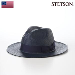 STETSON フェドラハット 紺色　 57 中折れ帽 ステットソン 貴重なUSA製 【STETSON ステットソン】 高級 100%ウール フェルト