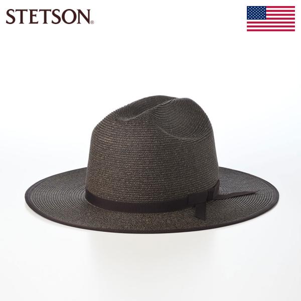 STETSON 帽子 中折れハット ストローハット 麦わら帽 ステットソン BRAID OPEN R...